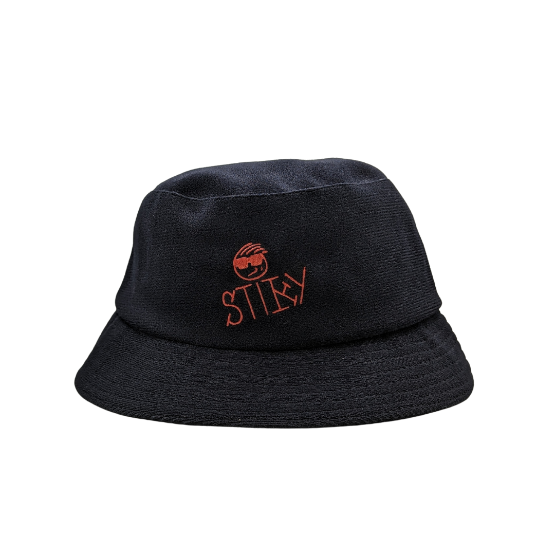 Stiky Bucket Hat - Black w/ Red Logo